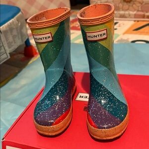 Hunter Kids' Multicolor Glitter Rain Boots (Toddler size: 8C / UK size: 7)